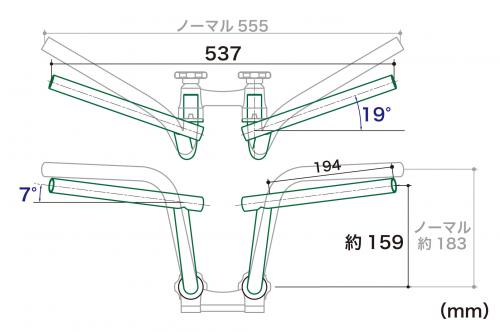 SPECIAL PARTS TAKEGAWA / Zハンドルバー(BAT・ミドルタイプ)