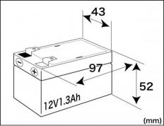 小型バッテリー(MF12V 1.3Ah)